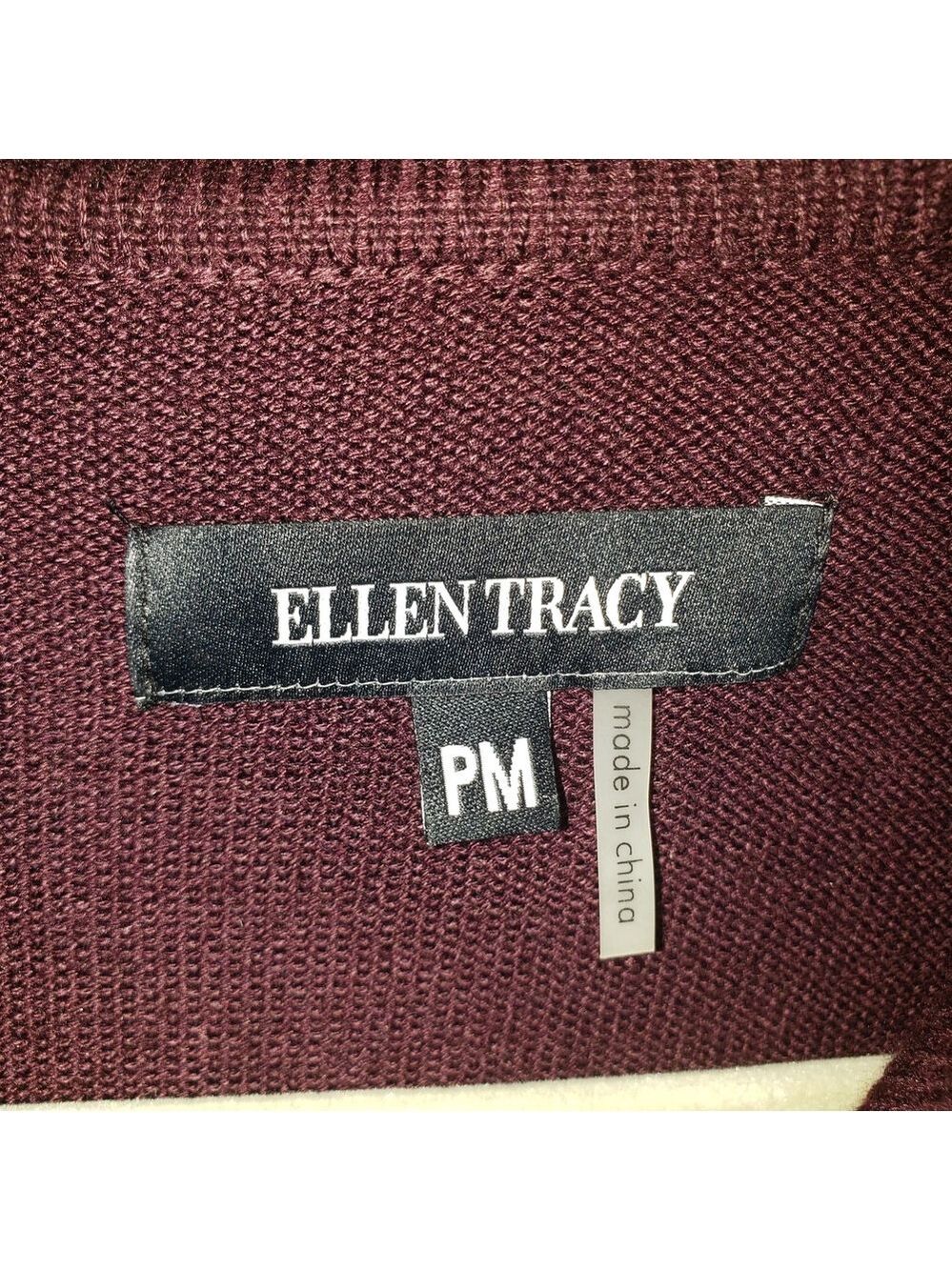 Ellen Tracy Burgundy Knit Bodycon Dress - PM - Picture 3 of 5